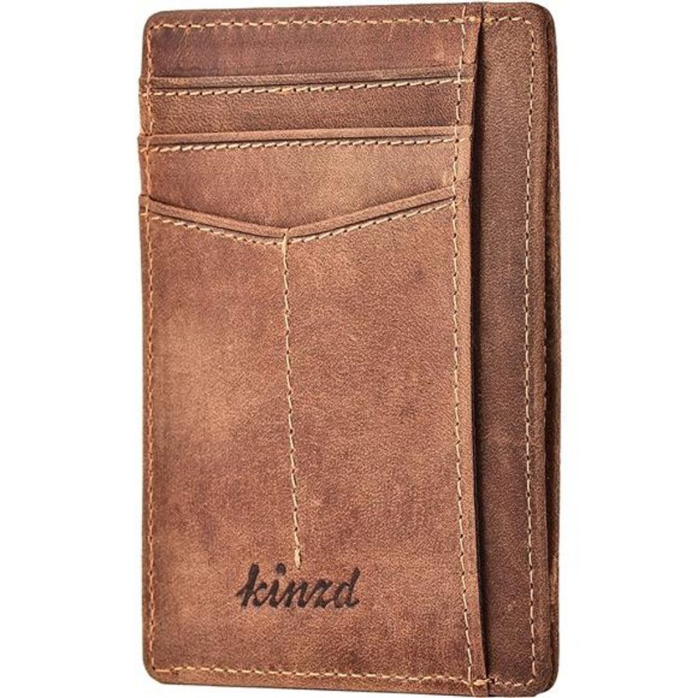 Slim Minimalist Wallet RFID Front Pocket Wallet Thin Credit Card Holder for Men